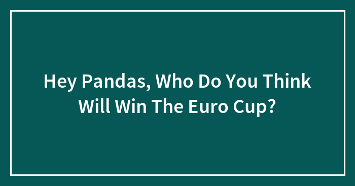 Hey Pandas, Who Do You Think Will Win The Euro Cup? (Closed)