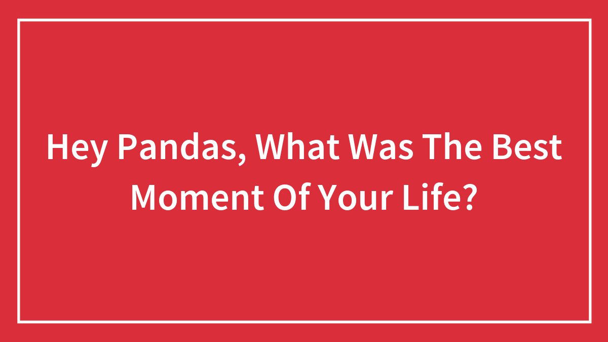 Hey Pandas, What Was The Best Moment Of Your Life? (Closed)
