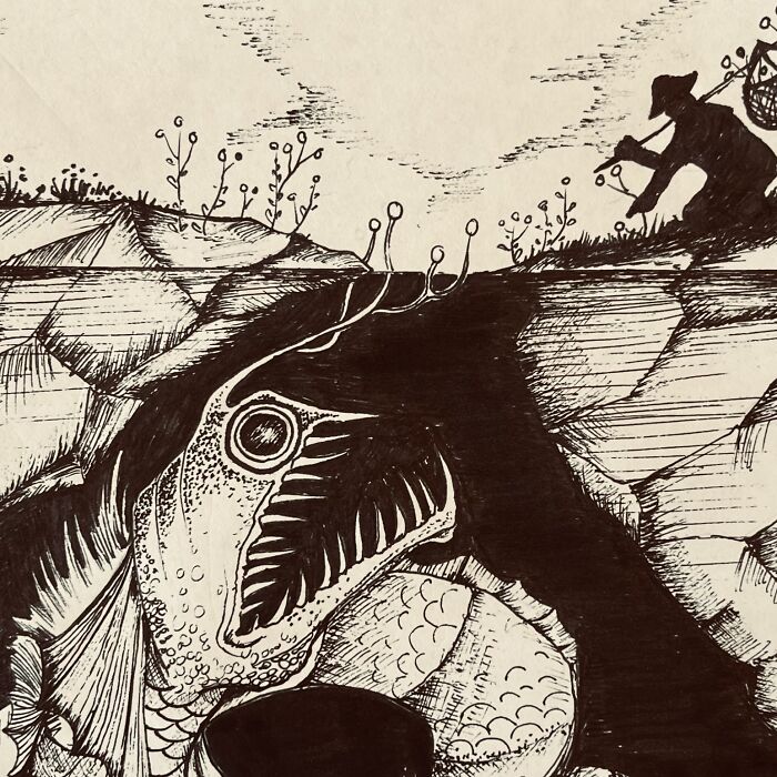 7 Hand-Drawn Paintings Showing My Obsession With Underwater “Monsters”