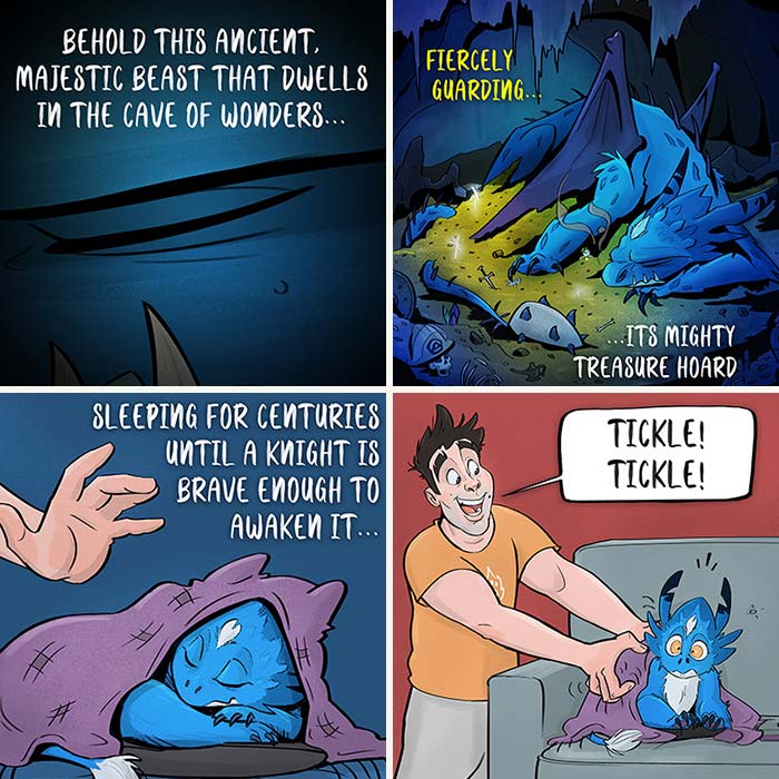 15 Heartwarming Comics And Some Videos That We Made Of This Firefighter And His Unusual Pet Dragon