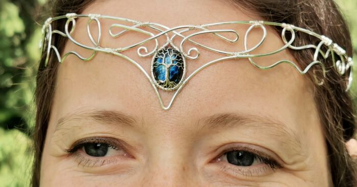 I Made An Elven Crown With Wire And A Labradorite Gemstone