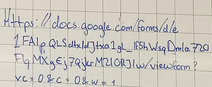 My Teacher: "Go To This Link And Fill Out The Form"