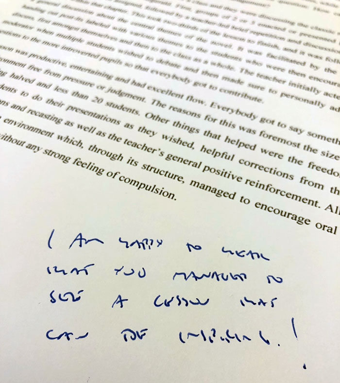 Teachers Who Write Feedback Like This