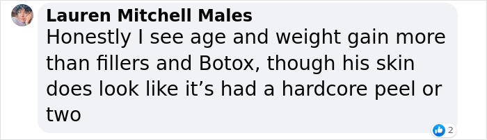 Comment discusses aging, weight gain, and skin treatments related to Ryan Gosling and Eva Mendes pictures. Comment discusses aging, weight gain, and skin treatments related to Ryan Gosling and Eva Mendes pictures.