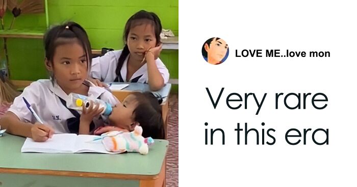 10-Year-Old Girl Becomes Internet Sensation After Bringing Baby To School With Her