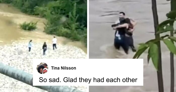 Three Friends Seen Hugging Each Other Moments Before Being Swept Away By Flash Flood