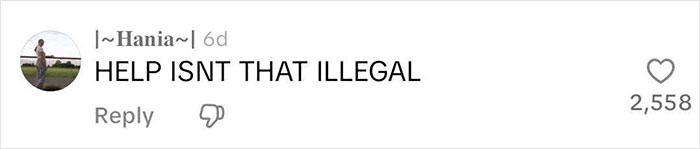 Comment on social media saying help isn't that illegal, expressing concern over strangers having a picnic in woman's yard. Comment on social media saying help isn't that illegal, expressing concern over strangers having a picnic in woman's yard.