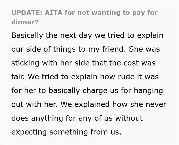 Unexpected Dinner Party Charge Leaves Guests Outraged: “I Didn’t Do This For Free” Unexpected Dinner Party Charge Leaves Guests Outraged: “I Didn’t Do This For Free”