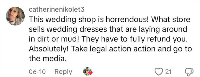 Influencer Accuses Bridal Shop Of Sending A “Dirty” Dress, Gets Reality Check And Legal Battle Influencer Accuses Bridal Shop Of Sending A “Dirty” Dress, Gets Reality Check And Legal Battle