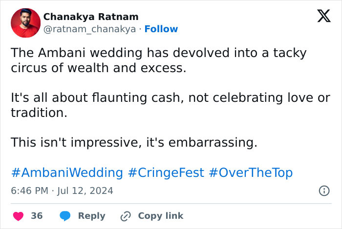 Billionaire’s Lavish Wedding Sparks Outrage As Invitations Cost More Than Average Salary Billionaire’s Lavish Wedding Sparks Outrage As Invitations Cost More Than Average Salary