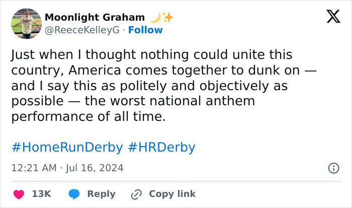 A Divided America Unites To Slam “Worst National Anthem” Rendition At Home Run Derby A Divided America Unites To Slam “Worst National Anthem” Rendition At Home Run Derby