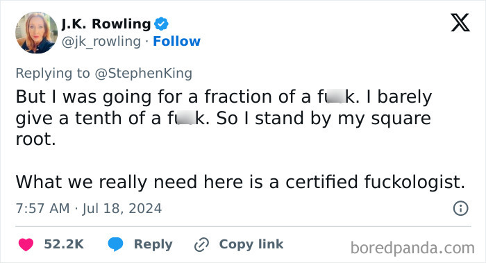 Stephen King Slams J.K. Rowling's Math In Heated Verbal Spat Stephen King Slams J.K. Rowling's Math In Heated Verbal Spat