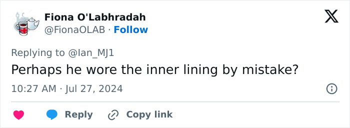 Tweet questioning a Dutch swimmer's choice of revealing swim trunks at the 2024 Olympics. Tweet questioning a Dutch swimmer's choice of revealing swim trunks at the 2024 Olympics.