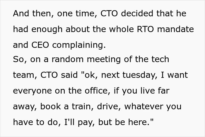 “Lead By Example”: CEO Forced To Backtrack His Return-To-Office Policy After Malicious Compliance “Lead By Example”: CEO Forced To Backtrack His Return-To-Office Policy After Malicious Compliance