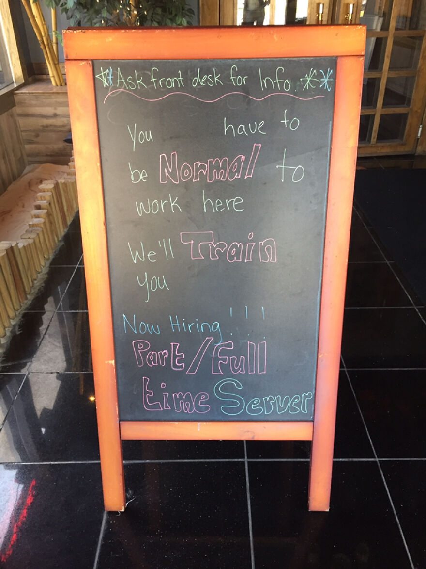 Sign On The Way Into A Local Restaurant