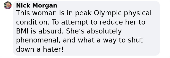 Olympic Athlete Has The Perfect Response About BMI After Viewers Mock Her Weight Olympic Athlete Has The Perfect Response About BMI After Viewers Mock Her Weight