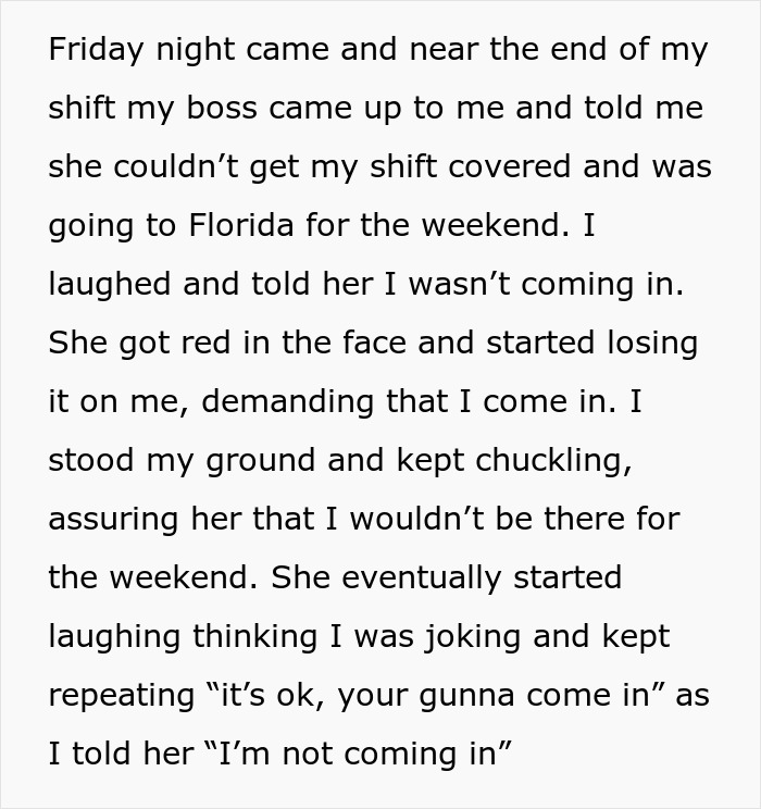 Guy Laughs In Boss’s Face After She Changes Her Mind About His PTO, Gets Fired Guy Laughs In Boss’s Face After She Changes Her Mind About His PTO, Gets Fired