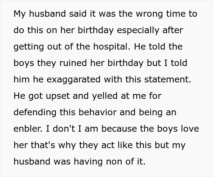 Mom Defends Her Sons’ Birthday Prank Directed At Her Stepdaughter, Folks Online Tear Her To Shreds Mom Defends Her Sons’ Birthday Prank Directed At Her Stepdaughter, Folks Online Tear Her To Shreds