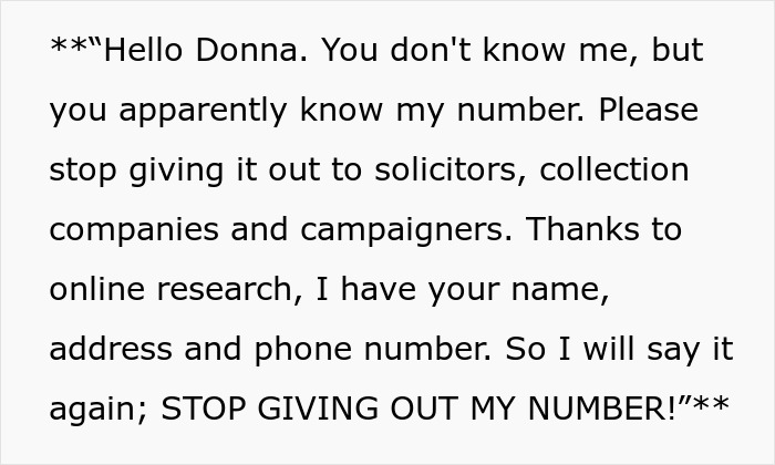 Someone Keeps Giving Woman’s Number To Solicitors, She Finds Out Who Is Doing It And Takes Revenge Someone Keeps Giving Woman’s Number To Solicitors, She Finds Out Who Is Doing It And Takes Revenge