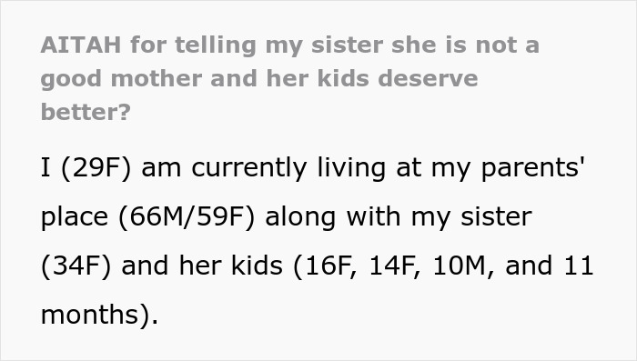 Woman Can’t Believe How Bad Of A Mother Her Sister Is, Gives Her A Harsh Reality Check Woman Can’t Believe How Bad Of A Mother Her Sister Is, Gives Her A Harsh Reality Check