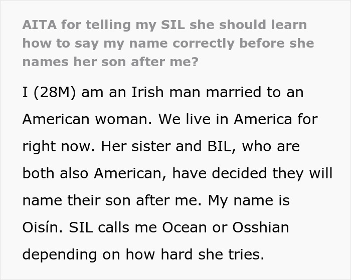 Woman Feels BIL Is Ungrateful When She Wants To Name Baby After Him, He Asks Her To Say It Right Woman Feels BIL Is Ungrateful When She Wants To Name Baby After Him, He Asks Her To Say It Right