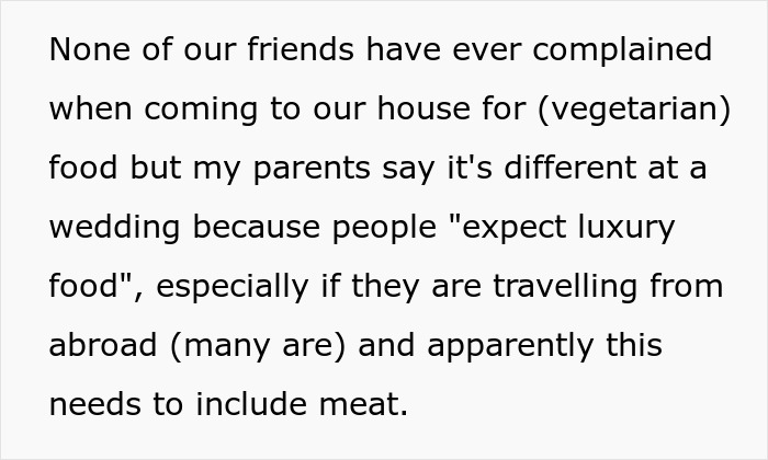 “Disrespectful”: Couple Called Out For Their Vegetarian Wedding Menu, Ask Who’s In The Wrong “Disrespectful”: Couple Called Out For Their Vegetarian Wedding Menu, Ask Who’s In The Wrong