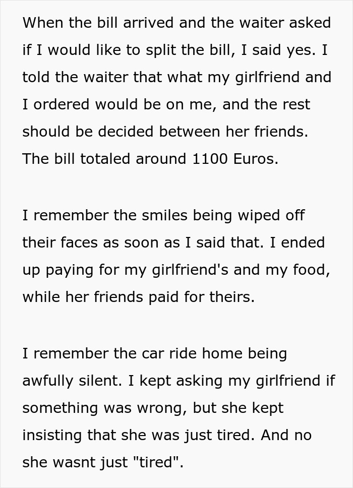 Man Dumps GF After She Expects Him To Foot $1,100 Bill Since He’s “The Man,” Starts To Regret It Man Dumps GF After She Expects Him To Foot $1,100 Bill Since He’s “The Man,” Starts To Regret It