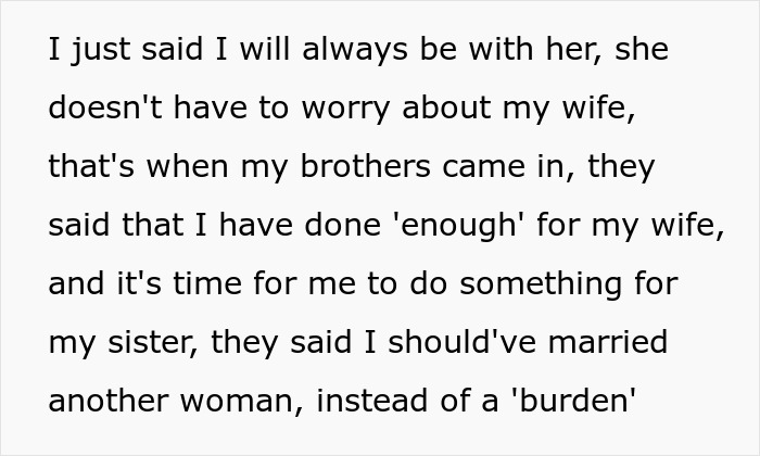 “I Thought It Was A Joke”: Guy Can’t Believe His Family Would Insult Disabled Wife Sleeping Upstairs “I Thought It Was A Joke”: Guy Can’t Believe His Family Would Insult Disabled Wife Sleeping Upstairs