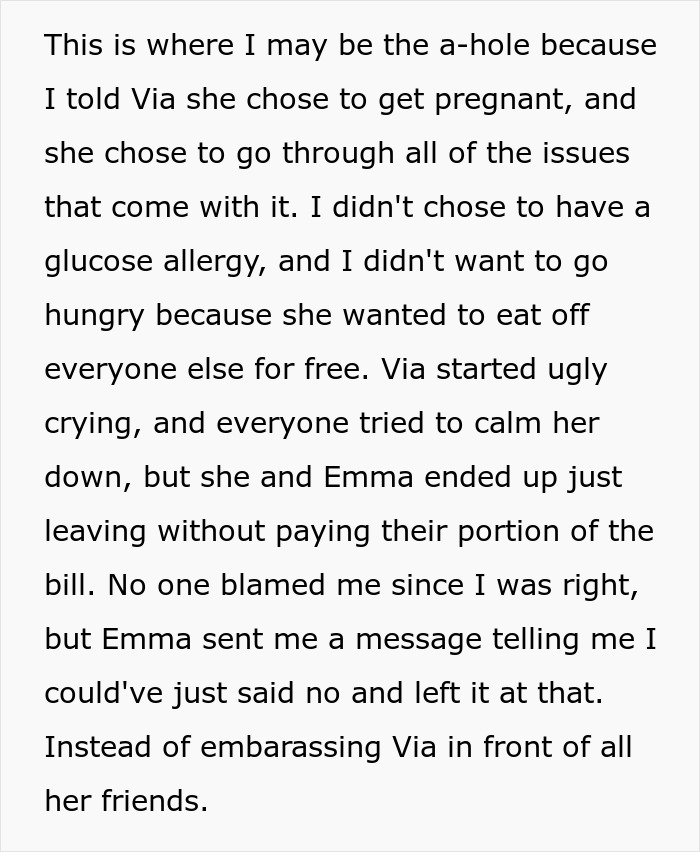 Man Called Selfish And Heartless For Not Sharing Half Of His Food With A Pregnant Woman Man Called Selfish And Heartless For Not Sharing Half Of His Food With A Pregnant Woman
