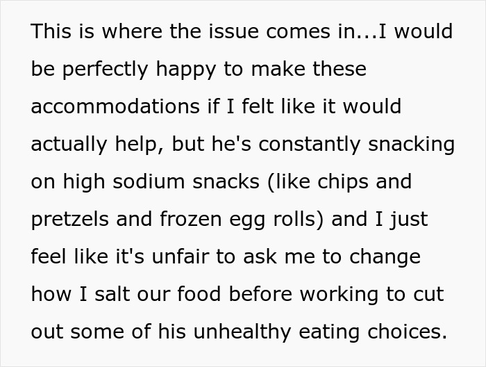 Woman Refuses To Cut Salt From Meals Completely Because Of BF’s Blood Pressure, He Turns “Salty” Woman Refuses To Cut Salt From Meals Completely Because Of BF’s Blood Pressure, He Turns “Salty”