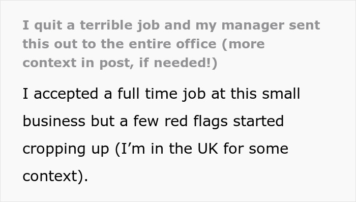 Boss Sends Out Unhinged Email To Entire Office After Woman Quits Horrible Job Boss Sends Out Unhinged Email To Entire Office After Woman Quits Horrible Job