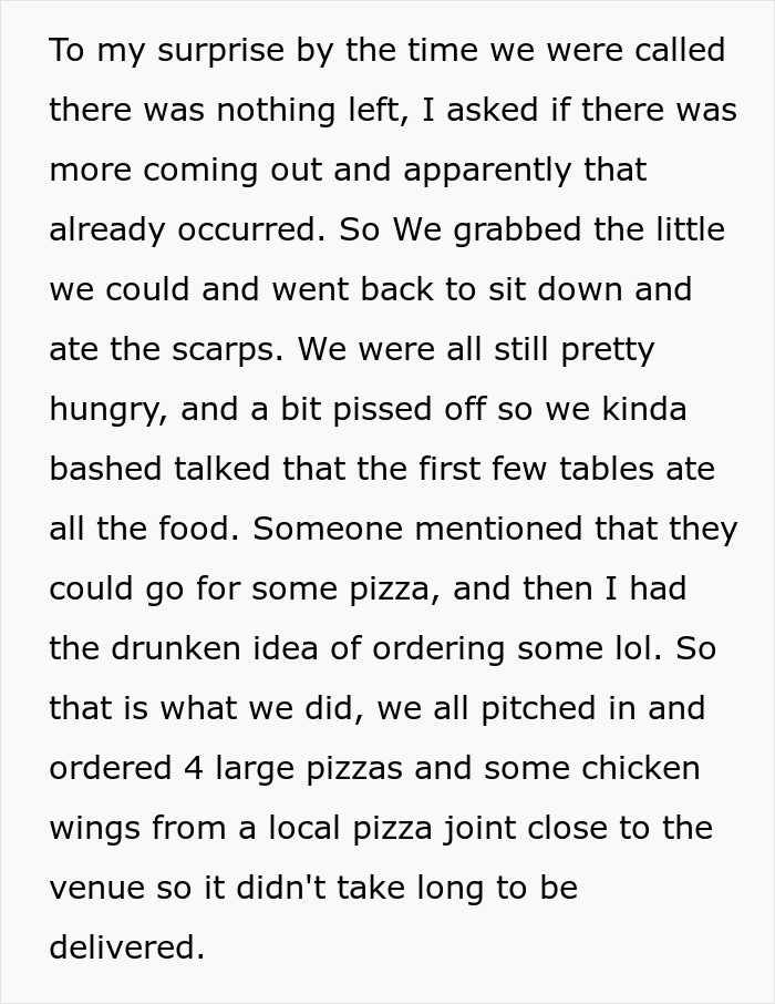 Bride Is Furious Guests Ordered Pizzas Because Her Family Ate Most Of The Food Bride Is Furious Guests Ordered Pizzas Because Her Family Ate Most Of The Food
