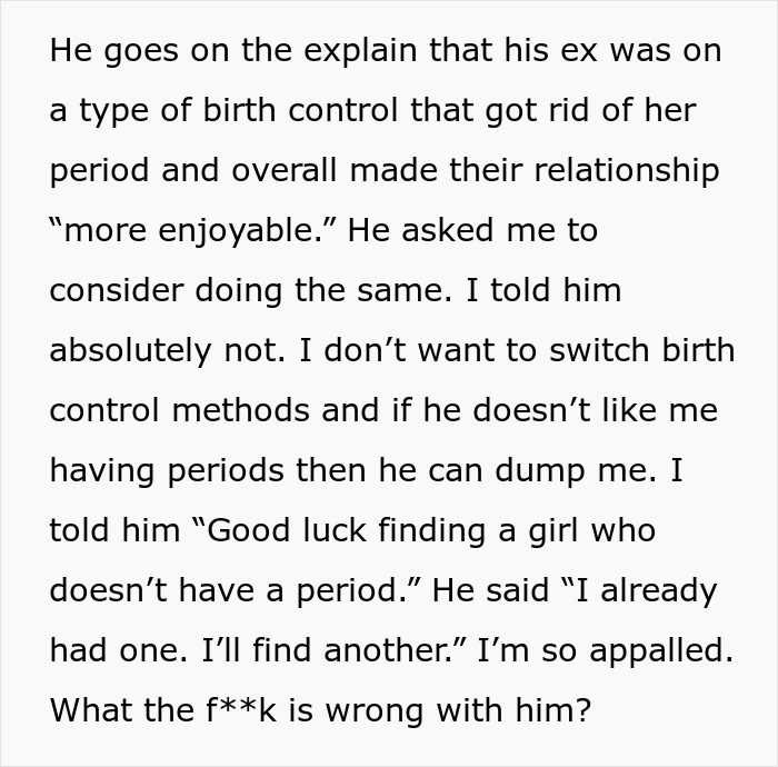 “Good Luck Finding A Girl Who Doesn’t Have A Period”: Woman Dumps BF Over Dumb Stance On Periods “Good Luck Finding A Girl Who Doesn’t Have A Period”: Woman Dumps BF Over Dumb Stance On Periods