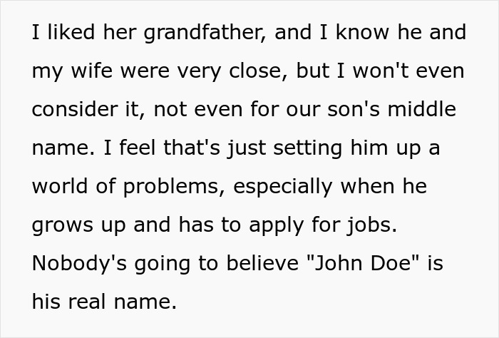 Husband Refuses To Name Son 'John Doe' Thinking About The Problems He'll Face, Upsets Wife Husband Refuses To Name Son 'John Doe' Thinking About The Problems He'll Face, Upsets Wife