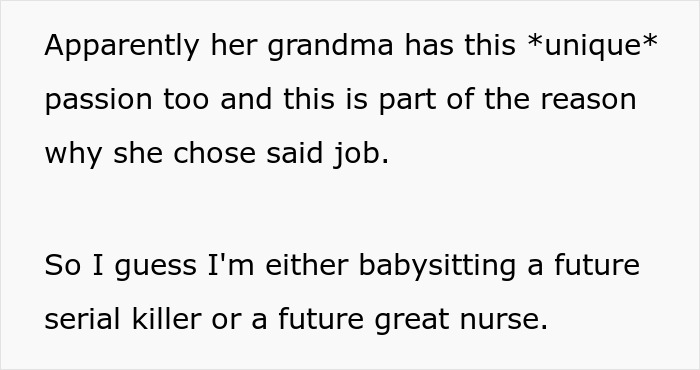 Babysitter Taken Aback When Kid They’re Sitting Says They’re Obsessed With Blood And Needles Babysitter Taken Aback When Kid They’re Sitting Says They’re Obsessed With Blood And Needles