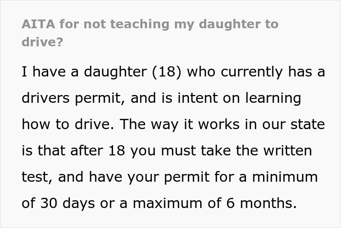 Parents Are Sick Of Their 18 Y.O.’s Behavior, So They Decide To Stop Her Driving Lessons Parents Are Sick Of Their 18 Y.O.’s Behavior, So They Decide To Stop Her Driving Lessons