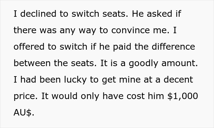 Premium Seat Passenger Asks For $1000 To Swap Seats With Honeymooner’s Wife In Economy Premium Seat Passenger Asks For $1000 To Swap Seats With Honeymooner’s Wife In Economy