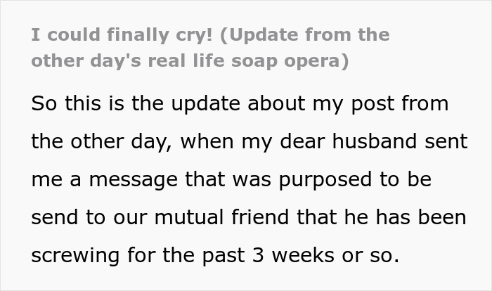 Wife Plans Revenge After She Learns Hubby Is Having An Affair Because He “Has Needs” Wife Plans Revenge After She Learns Hubby Is Having An Affair Because He “Has Needs”