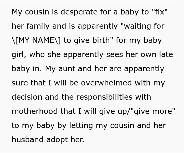 Pregnant Woman Faces Family Pressure To Give Up Her Baby To Her Infertile ‘Godly’ Cousin Pregnant Woman Faces Family Pressure To Give Up Her Baby To Her Infertile ‘Godly’ Cousin