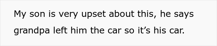 Mom Forces Son To Sell A Car He Inherited From Grandpa To Share With Family, Gets A Reality Check Mom Forces Son To Sell A Car He Inherited From Grandpa To Share With Family, Gets A Reality Check