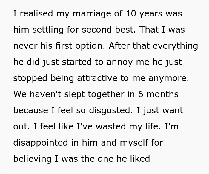 Wife Files For Divorce Soon After Husband Admits She Was A Backup Plan, Husband Cries ‘Poor Me’ Wife Files For Divorce Soon After Husband Admits She Was A Backup Plan, Husband Cries ‘Poor Me’