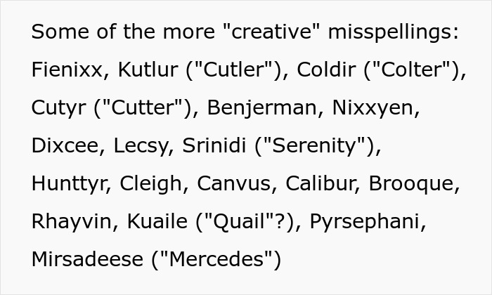 “Kunthea”: Woman Documents The Most Unfortunate Baby Names That Utah Parents Have Chosen “Kunthea”: Woman Documents The Most Unfortunate Baby Names That Utah Parents Have Chosen
