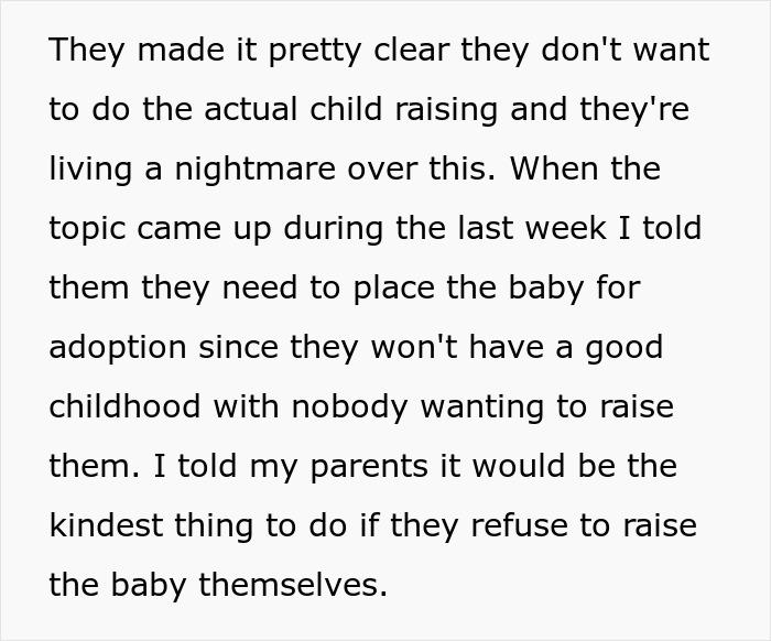 Teen Son Tells Parents To Place Their Baby For Adoption If They Won’t Raise It, They Are Outraged Teen Son Tells Parents To Place Their Baby For Adoption If They Won’t Raise It, They Are Outraged