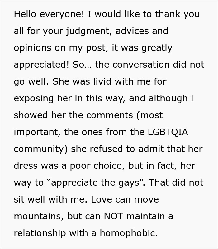 Woman Won't Change Her Mind About Wearing "I Support Gay Rats" Dress To Wedding, Ends Up Single Woman Won't Change Her Mind About Wearing "I Support Gay Rats" Dress To Wedding, Ends Up Single