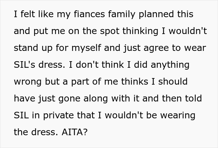 Man Defends Sister After Fiancée Refuses To Wear Her Wedding Dress, Ends Up Single Man Defends Sister After Fiancée Refuses To Wear Her Wedding Dress, Ends Up Single