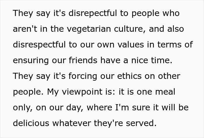 “Disrespectful”: Couple Called Out For Their Vegetarian Wedding Menu, Ask Who’s In The Wrong “Disrespectful”: Couple Called Out For Their Vegetarian Wedding Menu, Ask Who’s In The Wrong