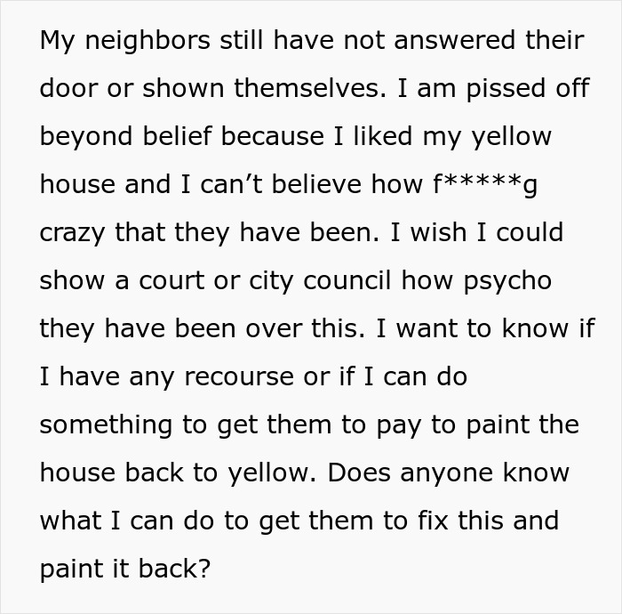 “Called The Police On Me”: Woman Shocked After Neighbors Paint Her House While She’s Away “Called The Police On Me”: Woman Shocked After Neighbors Paint Her House While She’s Away