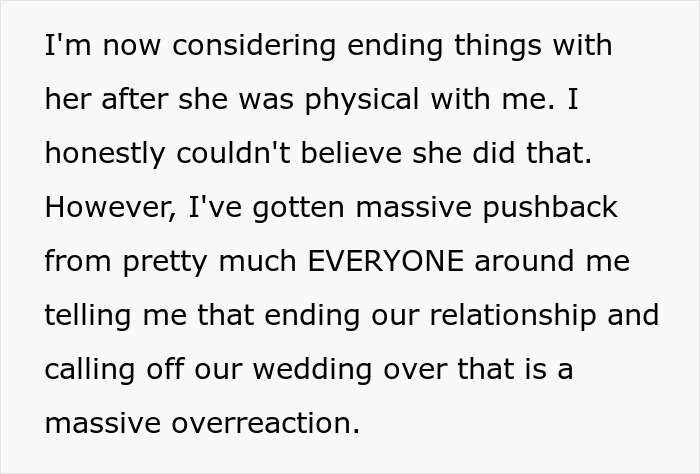 Family And Friends Show No Empathy To Man Who Gets Slapped By Fiancée And Wants To Call Off Wedding Family And Friends Show No Empathy To Man Who Gets Slapped By Fiancée And Wants To Call Off Wedding
