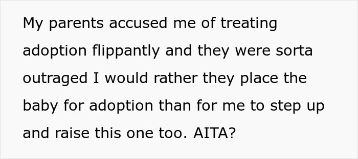 Teen Son Tells Parents To Place Their Baby For Adoption If They Won’t Raise It, They Are Outraged Teen Son Tells Parents To Place Their Baby For Adoption If They Won’t Raise It, They Are Outraged