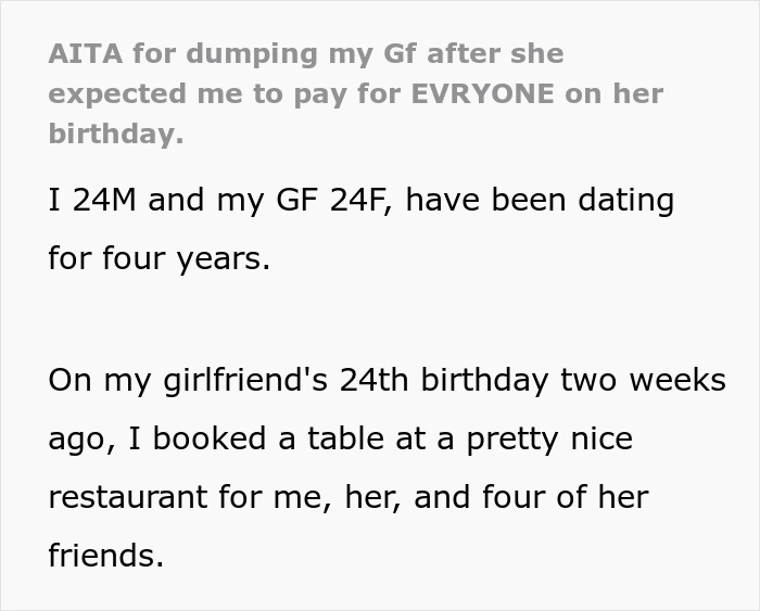 Man Dumps GF After She Expects Him To Foot $1,100 Bill Since He’s “The Man,” Starts To Regret It Man Dumps GF After She Expects Him To Foot $1,100 Bill Since He’s “The Man,” Starts To Regret It